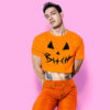 Halloween bxtch crop-top (playera corta naranja)