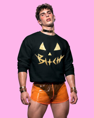 Halloween bxtch GOLD (sudadera negra)