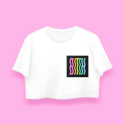 Rainbow bxtch! crop-top (playera corta blanca) - Image 3