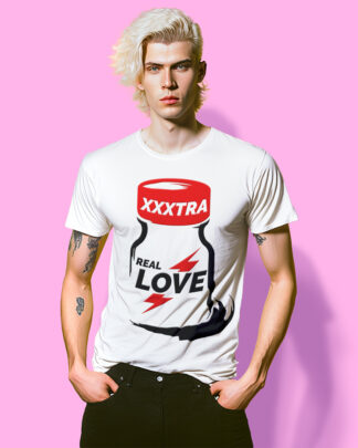 Playera t-shirt camiseta polera unisex genderless con diseño de poppers estampada en terciopelo