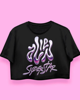 Beyoncé Alien superstar crop-top (playera corta negra)