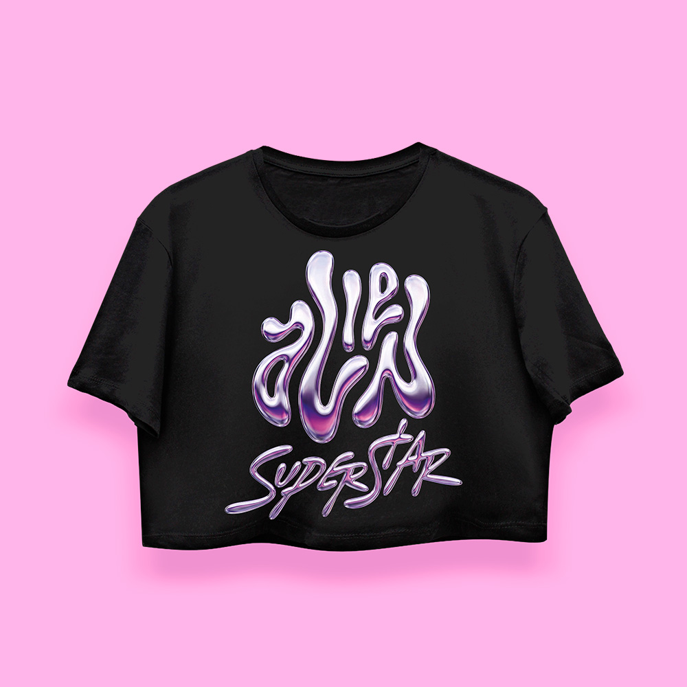 Beyoncé Alien superstar crop-top (playera corta negra)