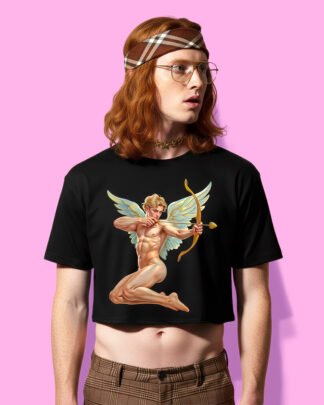 Cupid boy black crop-top (playera corta negra)