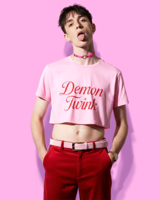 Demon twink crop-top (playera corta rosa)