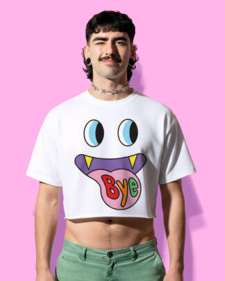Halloween ghosting crop-top (playera corta blanca)