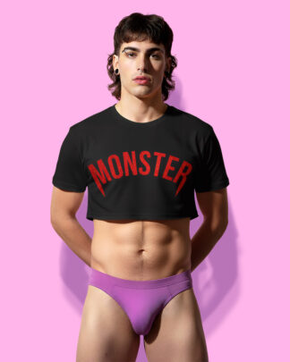 Monster crop-top (playera corta negra)