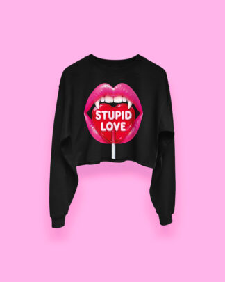 Stupid love crop-top (sudadera corta negra)