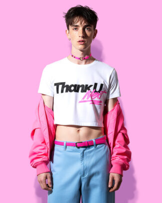 Ariana Grande Thank u, next crop-top (playera corta blanca)