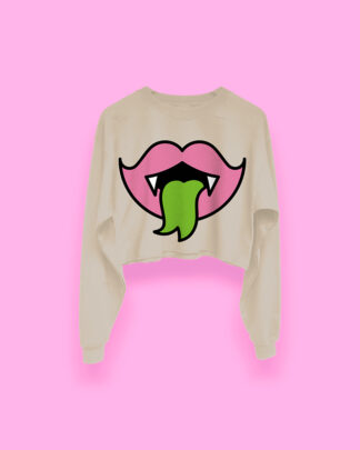 Halloween Vampire kiss crop-top (sudadera corta arena)
