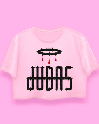 Lady Gaga Judas crop-top (playera corta rosa)