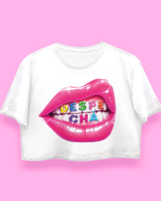 Rosalía DESPECHÁ crop-top (playera corta blanca)