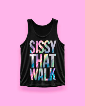 DRAG RACE Sissy that walk RAINBOW MIRROR (tank top negro)