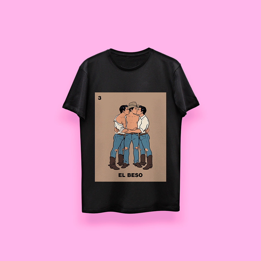 Lotería EL BESO (playera negra)