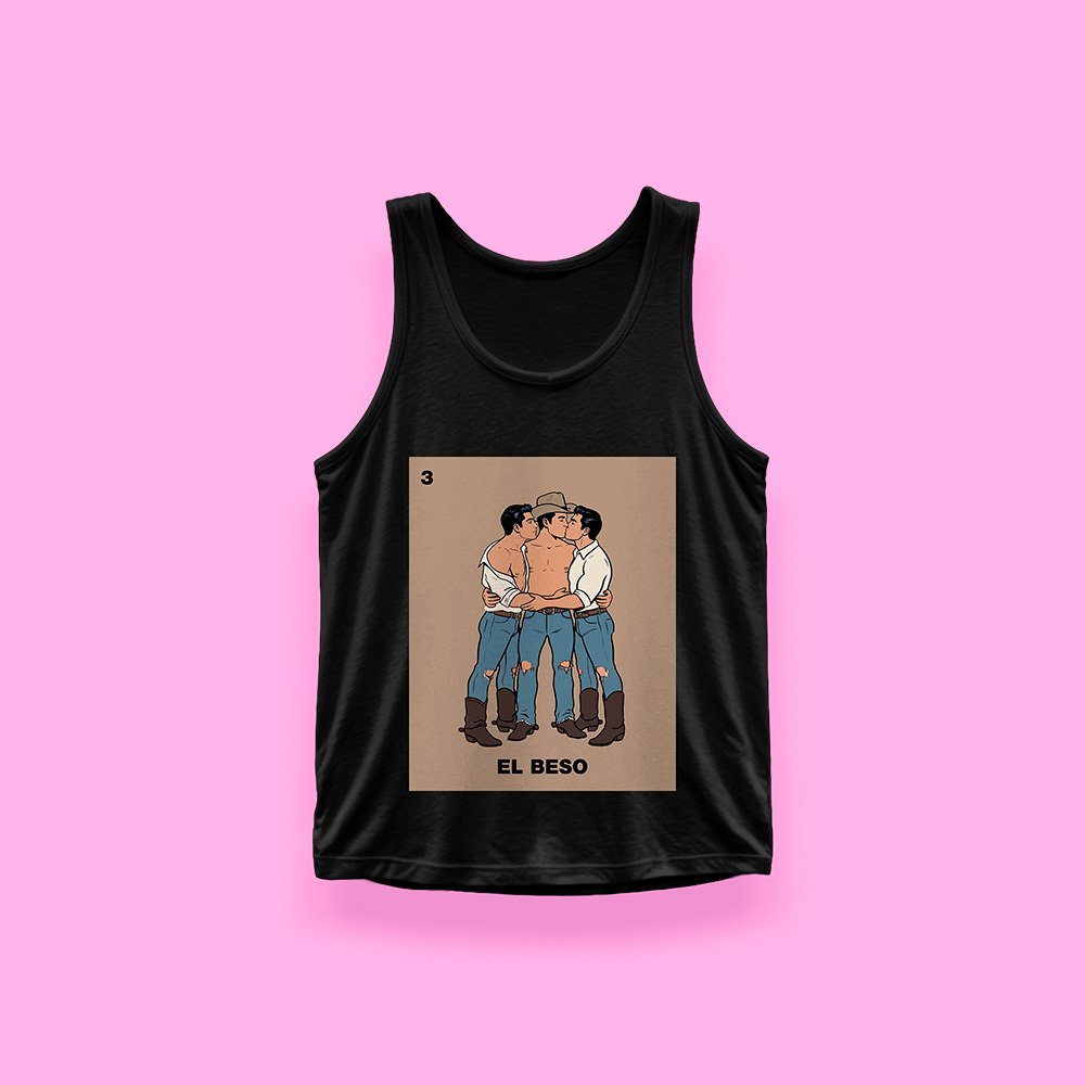Lotería EL BESO (tank top negro)