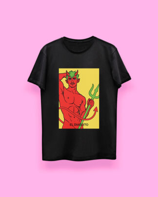 LOTERÍA MEXICANA El diablito (playera negra)
