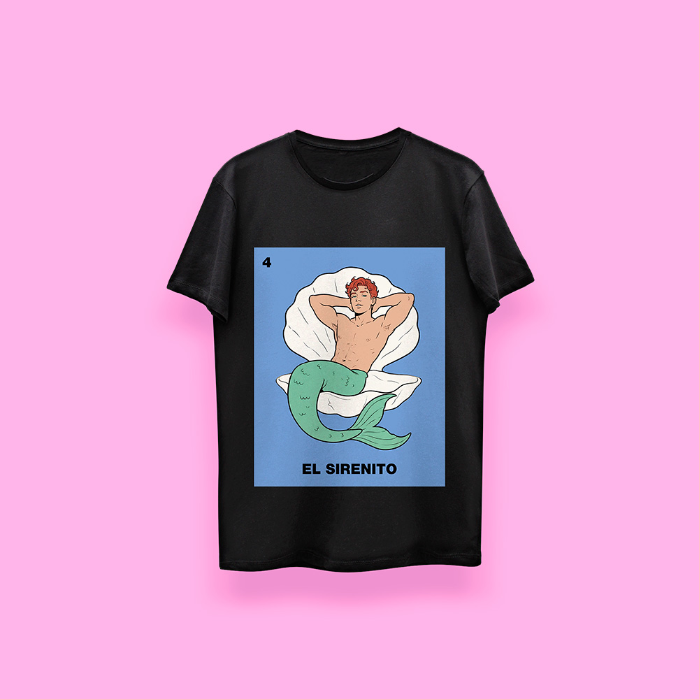 Lotería EL SIRENITO (playera negra)