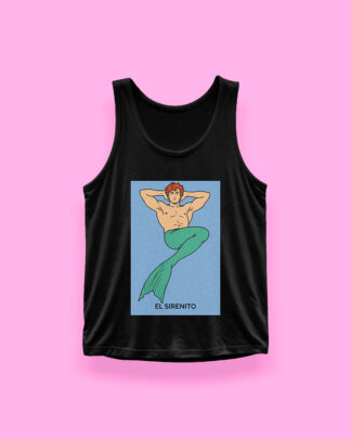 LOTERÍA MEXICANA El sirenito (tank top negro)