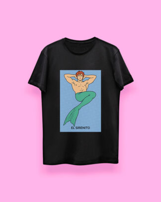 LOTERÍA MEXICANA El sirenito (playera negra)