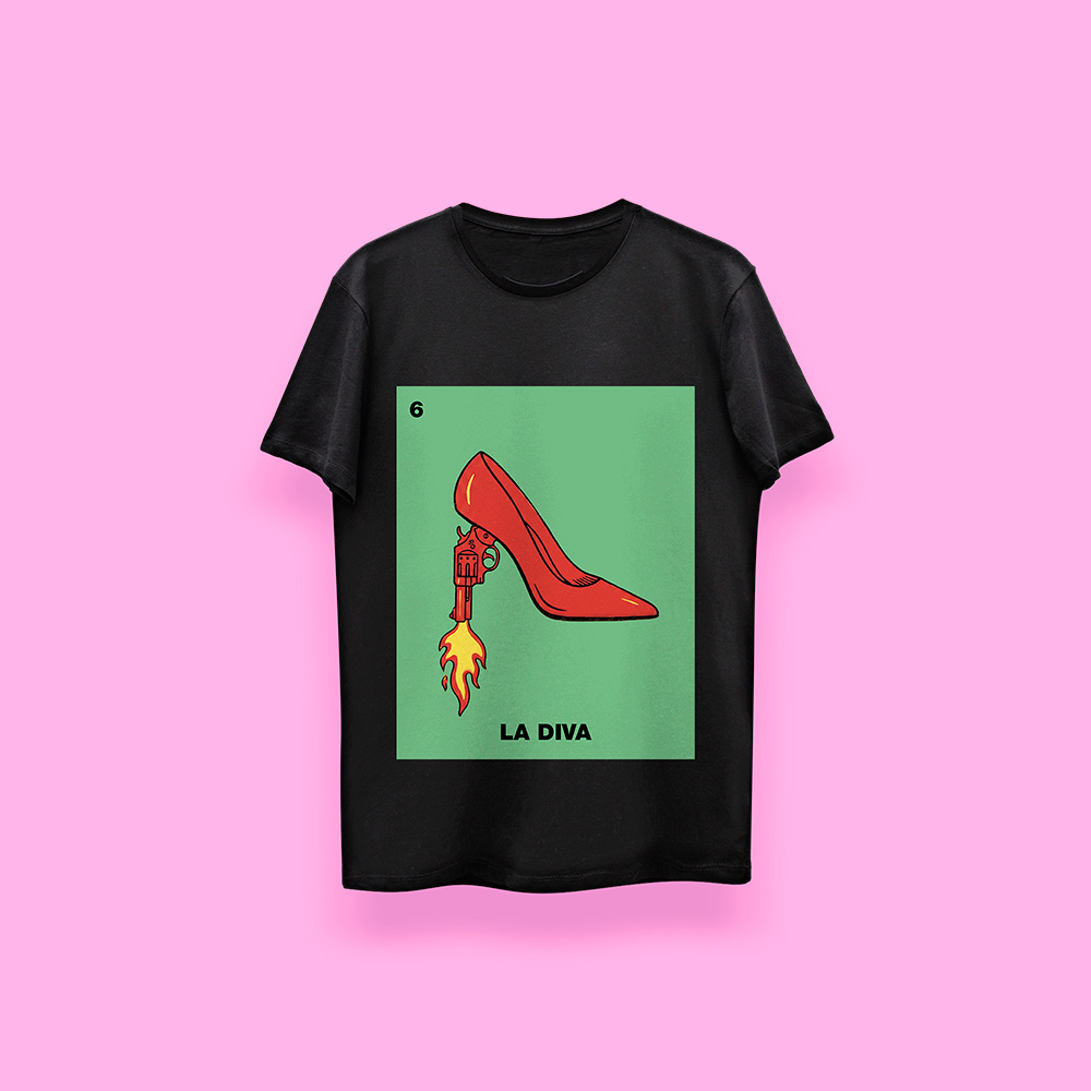 Lotería LA DIVA (playera negra)