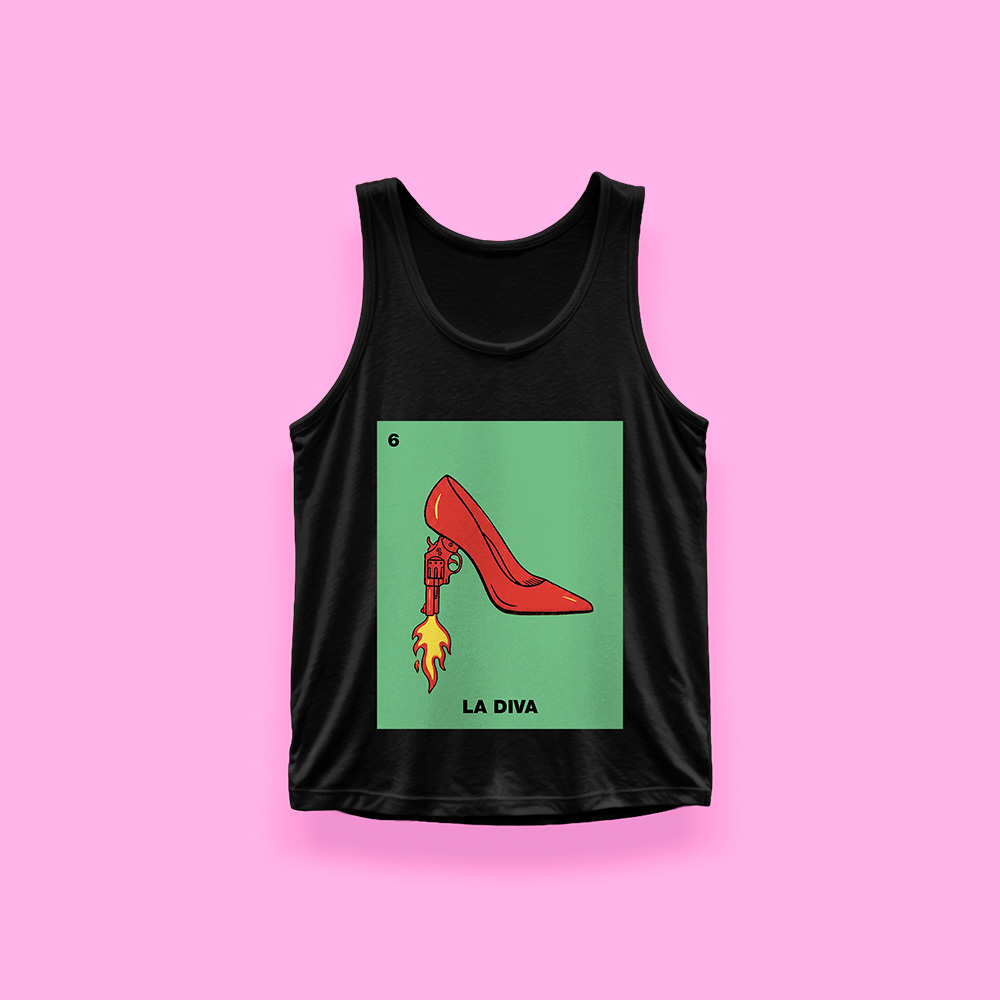 Lotería LA DIVA (tank top negro)