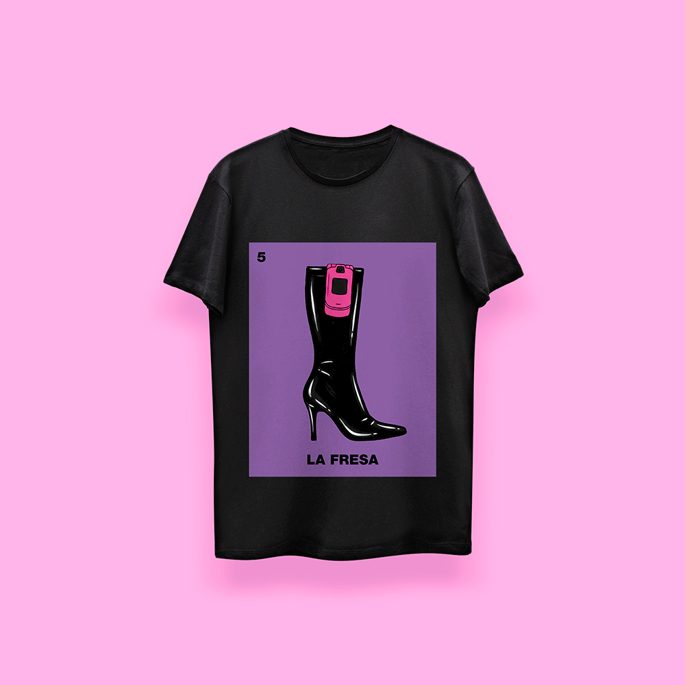 Lotería LA FRESA (playera negra)