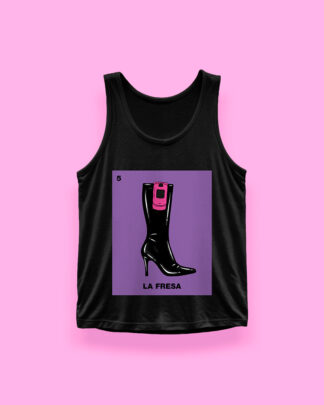 Lotería LA FRESA (tank top negro)