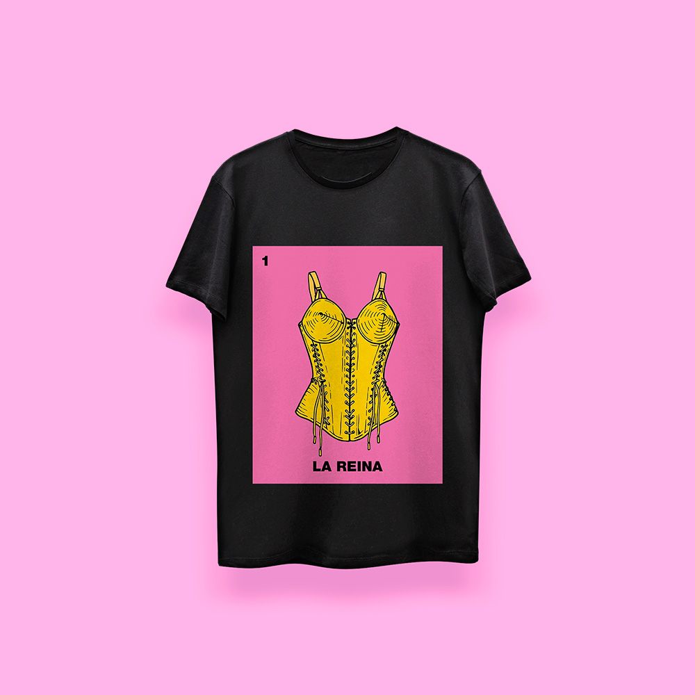 Lotería LA REINA (playera negra)