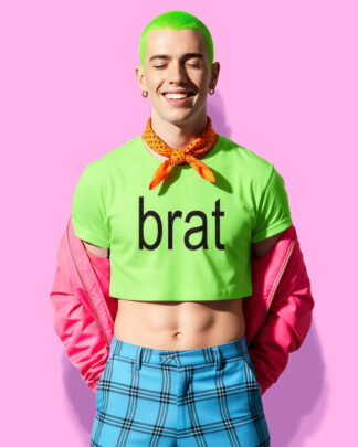 brat crop-top (playera corta verde neón)