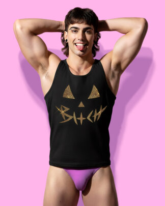 Halloween bxtch LIMITED BLACK GOLD (tank top negro)