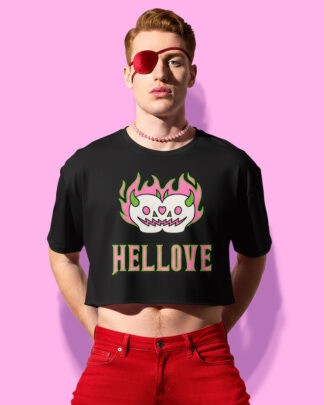 Halloween HELLove crop-top (playera corta negra)