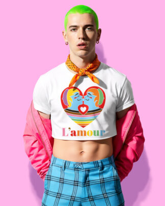 L'AMOUR crop-top (playera corta blanca)