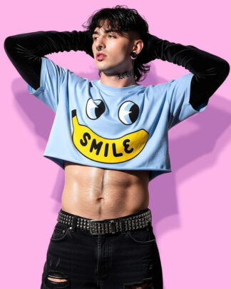 Smile crop-top (playera corta azul cielo)