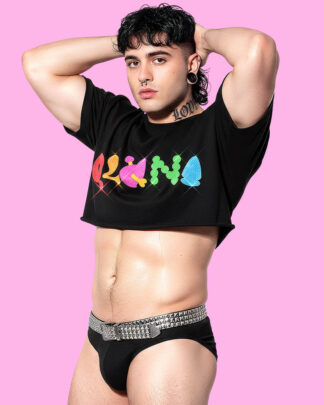 Q-lona crop-top (playera corta negra)