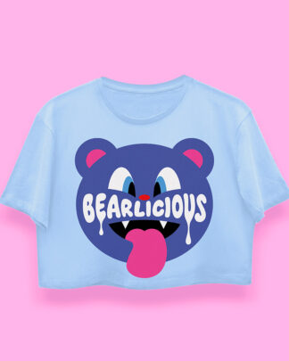 Bearlicious crop-top (playera corta azul cielo)