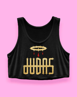 Lady Gaga Judas crop-top (tank top corto negro)