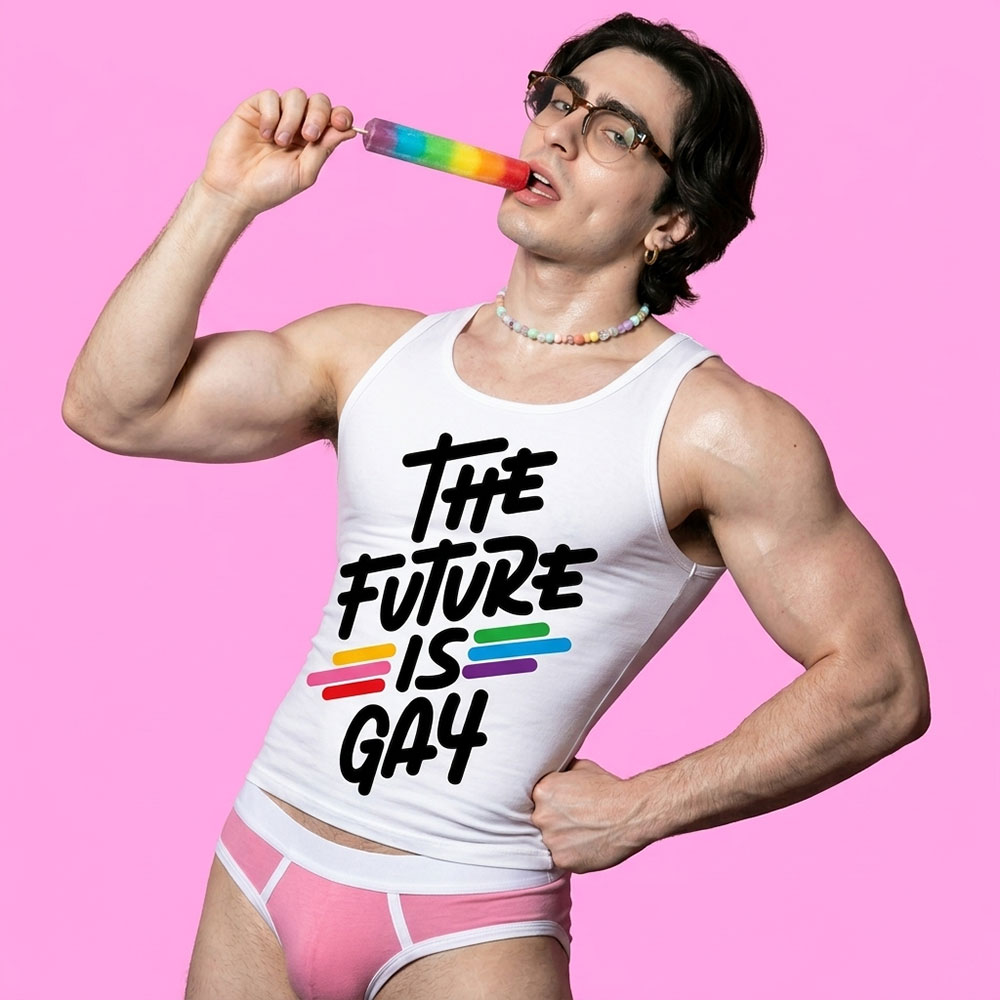 The future is gay (tank top blanco)