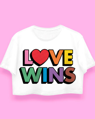 Love wins crop-top (playera corta blanca)