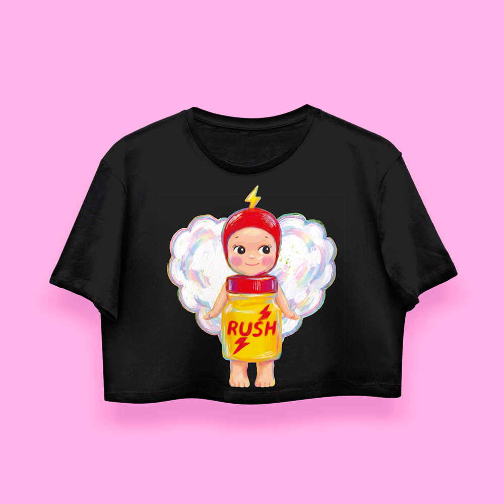 Baby Rush crop-top (playera corta negra)