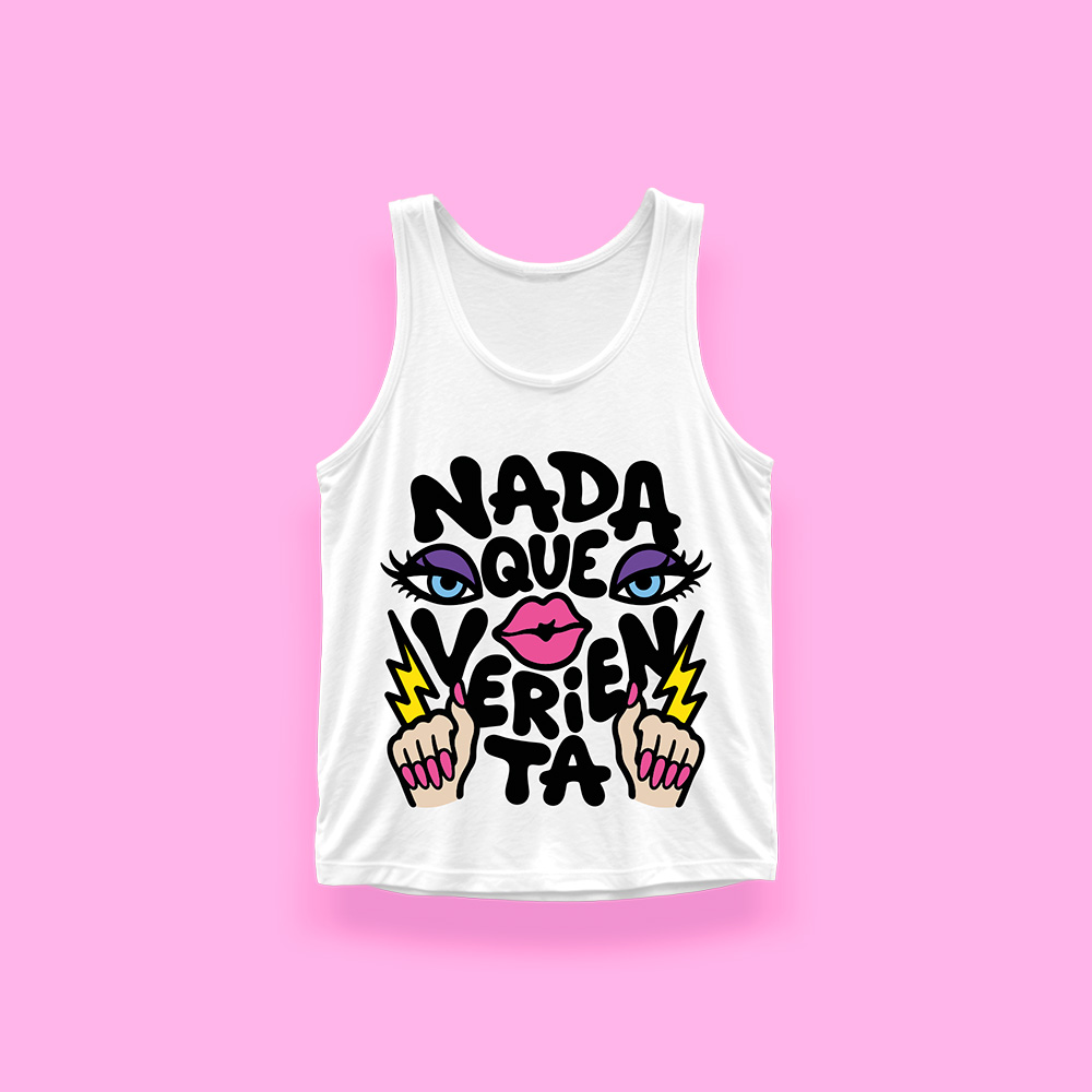 Karina Torres NADAQUEVERIENTA (tank top blanco)