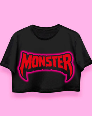 Monster crop-top (playera corta negra)