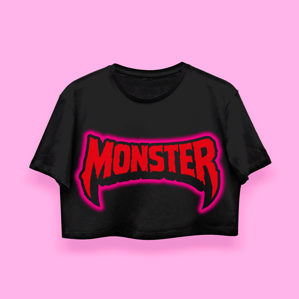 Monster crop-top (playera corta negra)