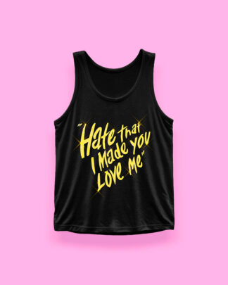 Ariana Grande hate that i... (tank top negro)