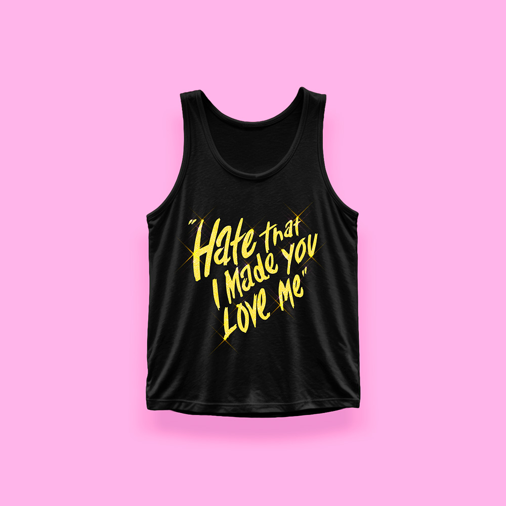 Ariana Grande hate that i... (tank top negro)