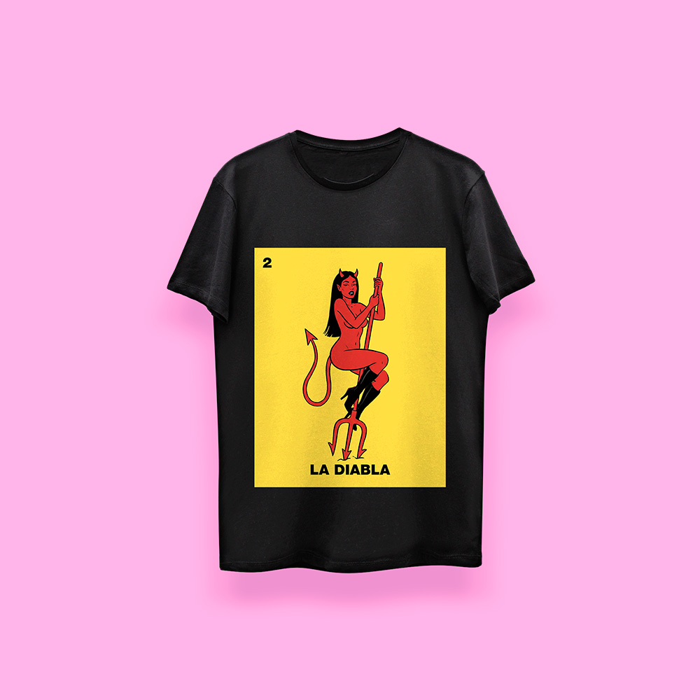 Lotería LA DIABLA (playera negra)