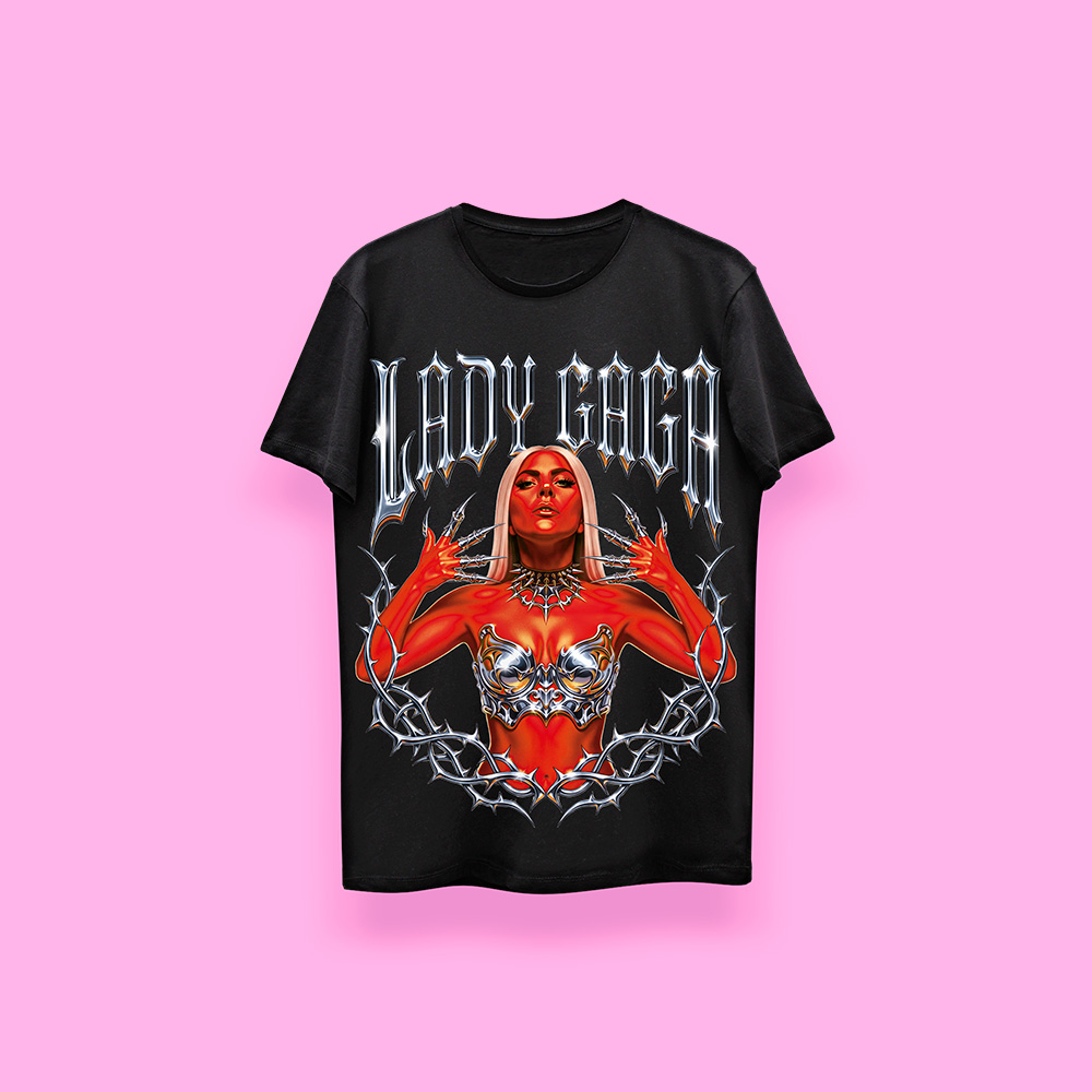 Lady Gaga RED DEMON (playera negra)