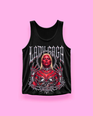 Lady Gaga RED DEMON (tank top negro)