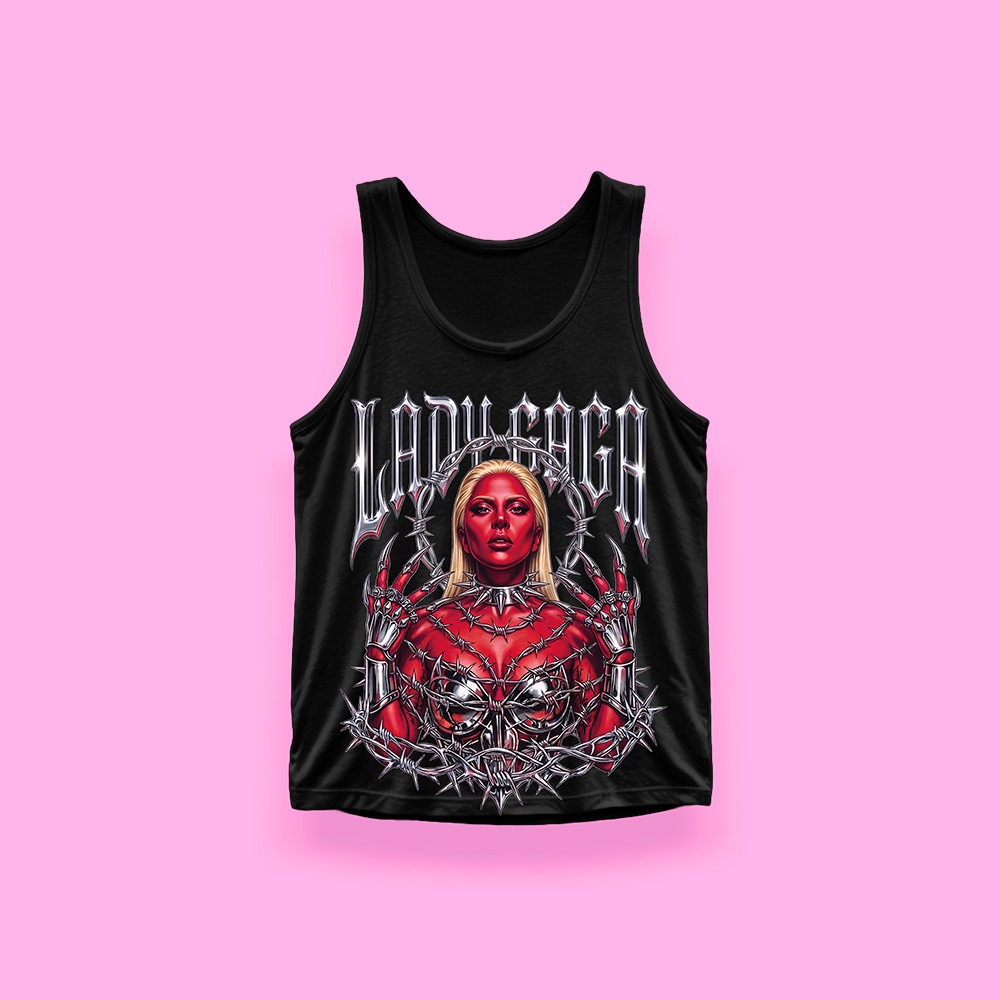 Lady Gaga RED DEMON (tank top negro)