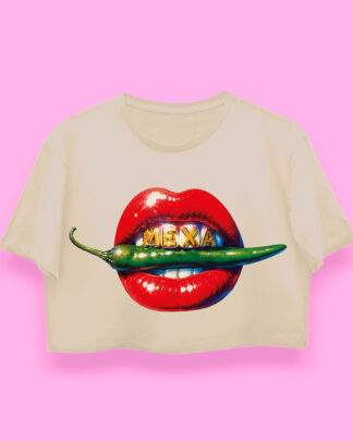 SABOR MEXA crop-top (playera corta arena)