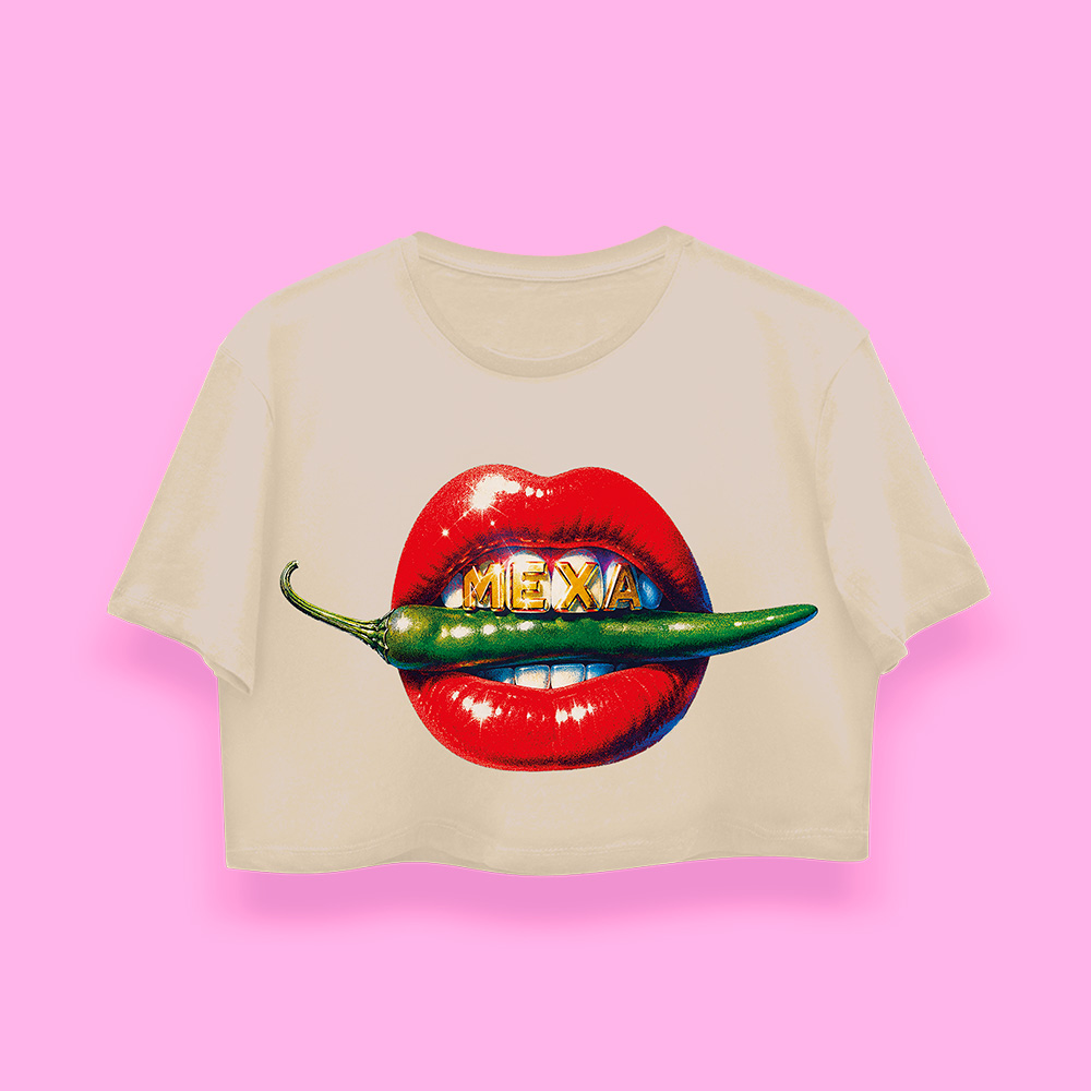 SABOR MEXA crop-top (playera corta arena)