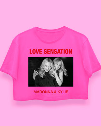 Madonna & Kylie LOVE SENSATION crop-top (playera corta fucsia)